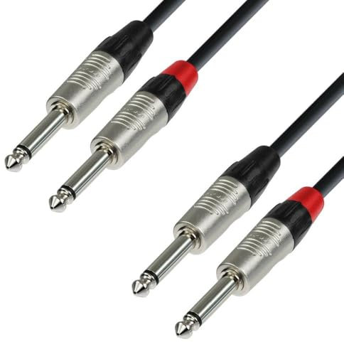 Adam Hall Cables 4 STAR TPP 0090 - Câble Audio REAN 2 x Jack 6,35 mm mono vers 2 x Jack 6,35 mm mono 0,9 m