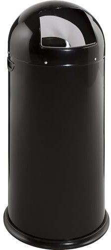 VAR | Push-Mülleimer | Stahl | selbstschließend | tiefschwarz | 52 l | Höhe 890 mm