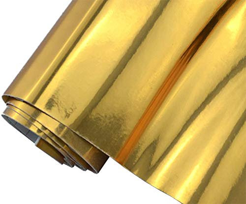 Neoxxim 9€/m2 Premium - Auto Folie - Chrom Gold Glanz GLÄNZEND 2000 x 150 cm - blasenfrei Lackfolie dehnbar Möbelfolie