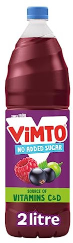 Vimto Squash – No Added Sugar – Real Fruit Flavour – Vitamins C & D – 2L Bottle – Low Calorie – HFSS compliant