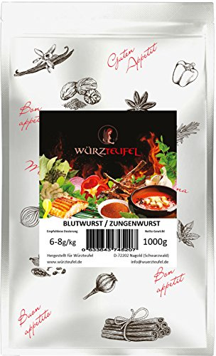 Blutwurst - Gewürz, Rotwurst - Gewürzzubereitung, Zungenwurst - Gewürz ohne Zusatzstoffe. Beutel: 1000g. (1KG)