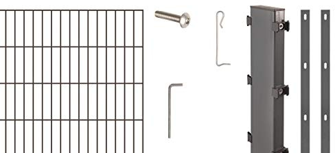 Alberts 646257 Zaungabionen Step² | verschiedene Längen und Höhen | zum Einbetonieren | anthrazit | Mattenbreite 200 cm | Höhe 100 cm