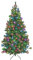 SHATCHI 6ft/1.8m Pre-Lit Artificial Christmas Tree Alaskan Pine Green 550 Tips-160 Multicolour LEDs Metal Stand Xmas Home Decorations, 180cm