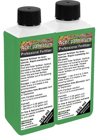 GREEN24 Engrais pour érable, érable du Japon, Acer palmatum « dissectum Garnet » engrais liquide érable palmé engrais complet NPK HIGHTECH 500ml
