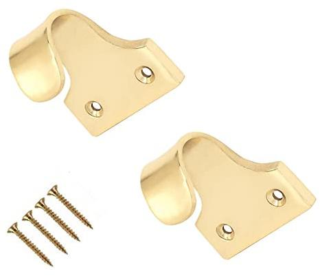 TERF® Traditional Victorian Polished Brass Sash Lift Heavy Duty Sash Window Lift Pull Sliding Handle Including Fixing Screw - Pack of 2