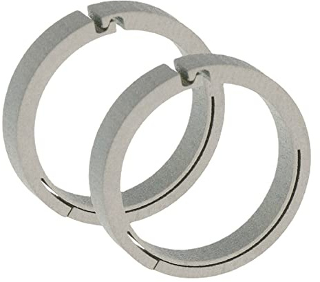 asky 2 Stück Titan-Karabiner, rund, Karabinerhaken, Schnalle für Camping, silber, S