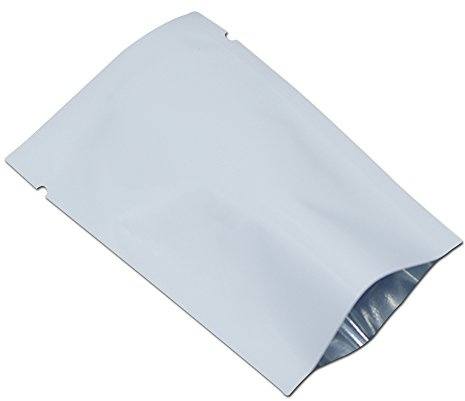 WACCOMT Pack Lot de 200 sachets scellables sous vide pour emballage alimentaire avec encoches à déchirer (blanc, 5 x 7 cm)
