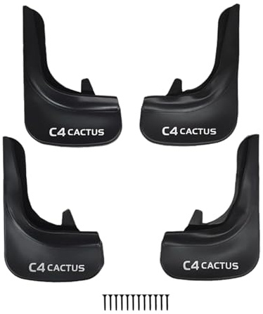 Apline Compatibile con Citroen C4 Cactus 2014-2021 Parafanghi Anteriori e Posteriori Set del Veicolo 4 Pezzi Nero