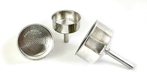 Tredoni Entonnoir de Rechange en Aluminium - Taille 3 Tasses - Cafetière Expresso Moka - 5,8 cm (3 Tasses)