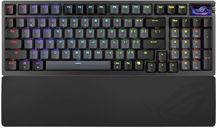 ROG Azoth 96 HE - Clavier de jeu analogique sans fil, switch HFX V2, AZERTY | Clavier sans fil 96%, switches magnétiques Hall effect, écran tactile OLED et de paramètres d'activation personnalisables