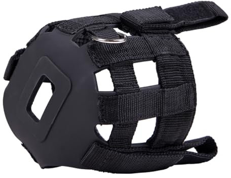 QHP Weidemaske mit Nasenlöchern Freßbremse Aufsteckbar schwarz (Minishetty)