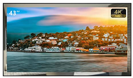 Soulaca 43 Pouces 4K UHD Smart TV pour Salle de Bain, sans Tuner, Panneau Miroir, télécommande Magique, étanche IP65, Regarder Netflix,Alexa intégré,430E029 Modèle 2023