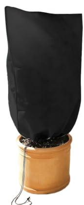 Winterschutz Für Pflanzen,Winterschutzhaube,Frostschutzhaube für Pflanzen,Abdeckhaube Pflanzen Pflanzenabdeckung Pflanzenschutzhaube Pflanzenschutzsack,für Palmen Balkonpflanzen,Schwarz,120cmx180cm