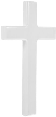 FUNOMOCYA Cross Crucifix Wall Hanging Crucifix Wall Decor Church Ornament Catholic Home Decor Catholic Crucifix Decor Wood Crucifix Christmas Decor Crafts Wooden Craft White Large Picture