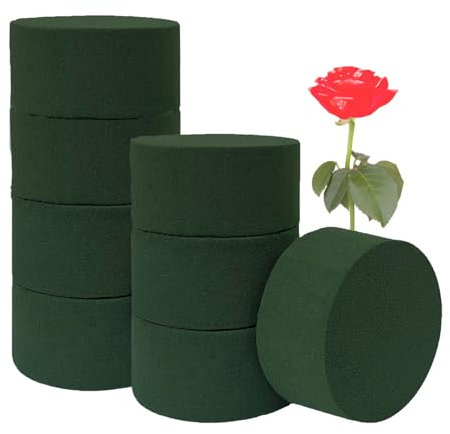 8 Pezzi Schiuma Floreale Set, Bagnata Spugna per Composizioni Floreali in Forma Cilindrica, Schiuma di Fiori Rotonda, Spugna Floreale per Fiori Freschi e Artificiali, Mestieri, Matrimoni, Feste