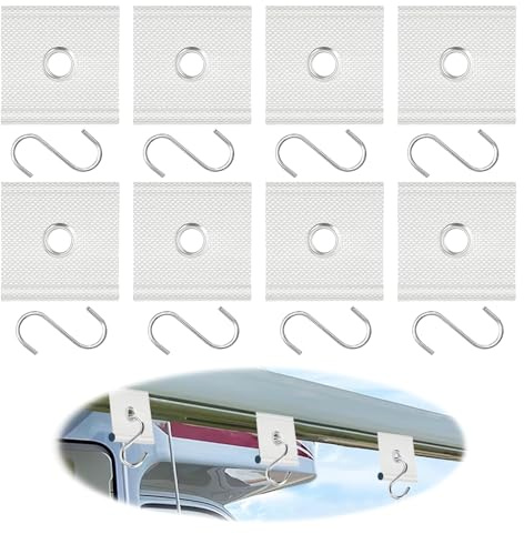 ZUYIST 8 x Kederöse für Kederschiene 5/6mm - 7/8mm,Kederhaken Markisenhaken | Camping Kederleiste Haken Kederschiene Zubehör für Wohnmobil, Wohnwagen, Vorzelt, Camping Zelt (Silber)