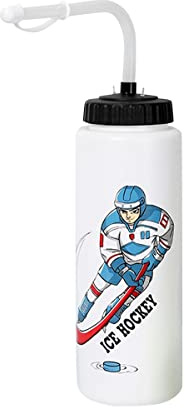 Jemcgrl Bottiglia di acqua per hockey su ghiaccio da 1000 ml Bottiglia portatile ad alta capacità per il calcio, bottiglia dal design B