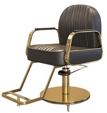 SDGHH-8MMDM Professioneller Friseurstuhl Mit 360° Drehung Und Hydraulischer Pumpe Barberstuhl Höhenverstellbar Kapazität 150 Kg Frisörstuhl Für SPA Schönheit,Gold