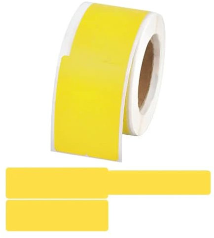 AMEEDA Kabelmarkierung 100 Stück 25 x 38 + 40 mm Selbstklebende Kabeletiketten, wasserdichte Kabelmarkierung, Kabelanhänger, Laserdruckeraufkleber, Verdrahtungsetiketten-Organizer(Yellow)