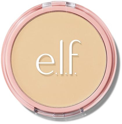 e.l.f. Halo Glow Powder Filter, Gepresster Finishing-Puder, Aufbaubare Deckkraft, Verfeinert das Porenbild, Mit Velours-Puderquaste und Spiegel, Vegan & Tierversuchsfrei, Fair Warm