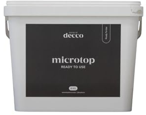 decco Microtop Ready To Use Fine (20kg). Para 40m2. Gebrauchsfertiger feinkörniger Mikrozement – ​​für Boden- und Wanddekoration. Es ist Teil eines Systems. Farbe Cement