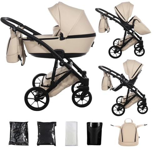 Junama Kinderwagen Space Eco 2in1 3in1 4in1 (02 - Beige, 2in1)
