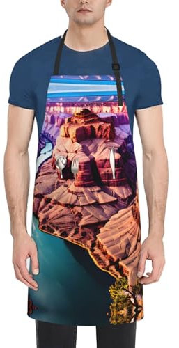 VPPUR Beauty Grand Canyon Arbeitsschürze, wasserdicht, für Erwachsene, stilvoll, funktional, Malschürze, Schwarz, Einheitsgröße, Schwarz, EinheitsgröÃŸe