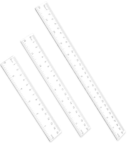 3 Stück Kunststoff Lineal, 15cm 20cm 30cm, Transparent Lineale Aus Geradem Kunststoff, Messwerkzeug Flexibel Präzision Lineal Für Schülern Schule Büro Zuhause