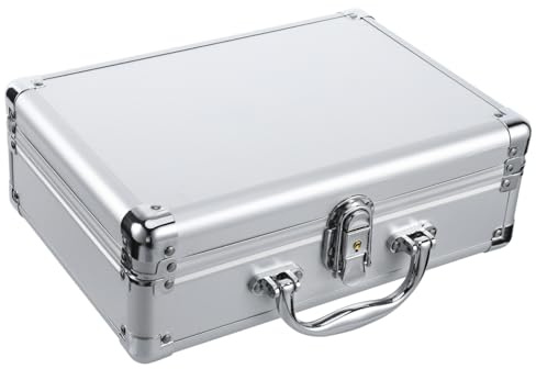 SHINEOFI Valigetta Portautensili in Lega Di Alluminio Piccola, Custodia in Metallo Rinforzata Maniglia Comoda Per Trasporto, Valigia Multifunzione Per Accessori, Cosmetici e Strumenti Professionali