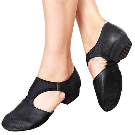 Zapatos De Ballet Sandalias griegas con arco elástico de cuero genuino, zapatos de baile de Jazz for mujer, zapatillas de deporte for profesor de baile Jazzy, sandalias for hacer ejercicio en el gimna
