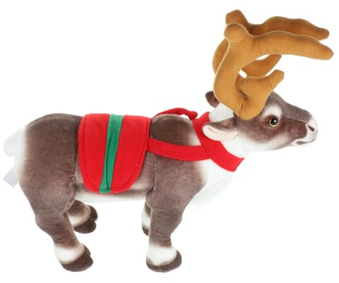 TOYANDONA Christmas Reindeer Plush Soft Stuffed Deer Figurine for Holiday Decoration for Festive Atmosphere for Shelves Beds and Sofas