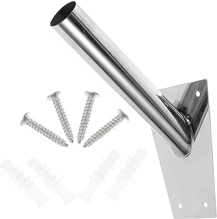 HAKIDZEL Support De Fixation pour Mât De Drapeau en Alliage D'aluminium, Base Murale Unique, Fixation Solide pour Jardin Et Extérieur, Résistant Aux Intempéries, Porte-Drapeau Pratique Et Solide