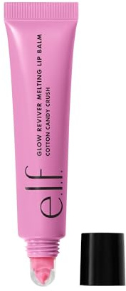 e.l.f. Glow Reviver Melting Lip Balm, Feuchtigkeitsspendender, getönter Lippenbalsam mit Hochglanz-Finish für weiche, geschmeidige Lippen, Vegan und tierversuchsfrei, Cotton Candy Crush