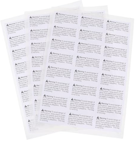 Gatuida 1000 pièces Étiquettes Avertissement Suffocation Autocollantes Blanches Pour Emballage Expédition Sécurité Garçon Fille