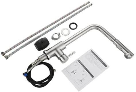 Robinet de cuisine pour camping-car – Outil à poignée unique en acier inoxydable – Robinet d'évier de cuisine | Pour la maison, la salle de bain, le camping-car, la buanderie, le restaurant, la salle