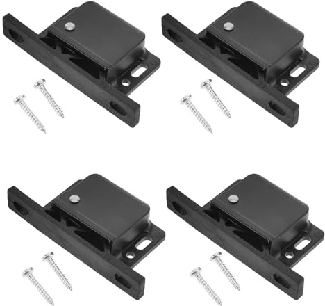 Tofficu Set 4 Chiusure a Pressione per Mobili Camper, Serrature a Pulsante Salvaspazio in Acciaio Inox con Fissaggi Laterali, Blocchi per Armadietti Rimorchio e Porta Bagagli Auto