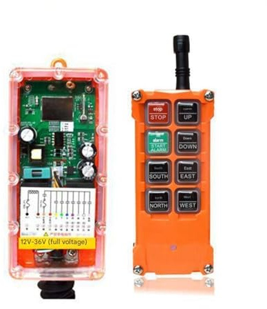 6-knapps 26V-635V 12V-36V Trådlös industriell fjärrstyrd kran(1 send 1 receive12V-36V)