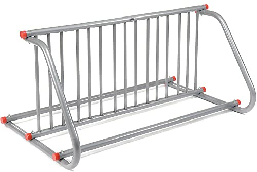 Global Industrial 59-3/4L Grid Bike Rack, Double Sided, Powder Coated Steel, 10-Bike Capacity, Gray, Commercial Bike Rack for Stores, Parks and Schools
