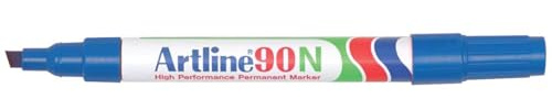 Artline EK90 2 mm – 5 pennarelli indelebili con punta a scalpello, colore blu