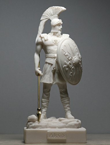 Statua in alabastro del dio della guerra Ares/Marte, realizzata a mano, 18 cm