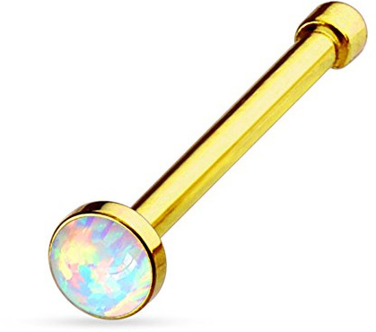eeddoo Nasen-Piercing Nasenstecker Opal Silber Edelstahl