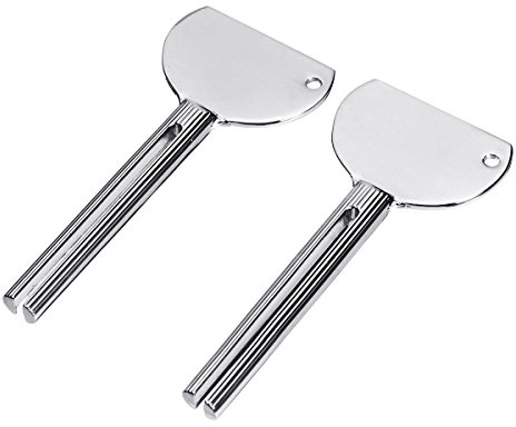 SGerste 2Pcs Metal Tube Squeezer Keys Toothpaste Color Dye Cosmetic Oil Paint Cream U Shape Wringer Roller