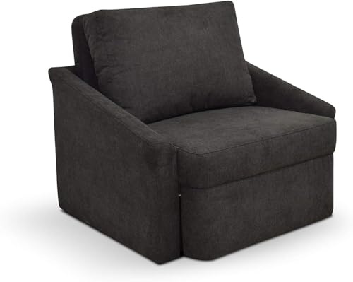 DOMO. collection Relax Boxspringsessel/Sessel mit Boxspring und Schlaffunktion/Dauerschläfer fürs Gästezimmer/Maße: 108/96/86 cm (B/T/H) / Farbe: dunkelgrau (grau)