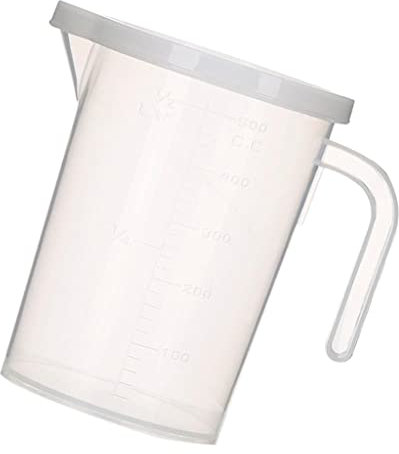 F Fityle 500/1000ML Plastic Liquid Measuring Cup Jug Surface with Lid Measuring Tools, 500ml