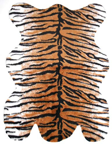 Holzdrehteile Tigerfell Vorleger Bettvorleger Plüsch Teppich Plüschfell Fell Tiger