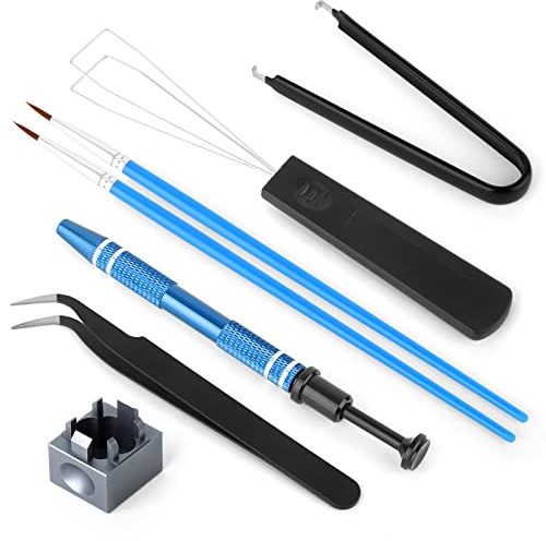 RUNJRX Keyboard Lube Kit with Switch Opener,Tweezers,Keycap Puller,Switch Puller,4-Claw Grabber,Switch Lube Brush for Custom Keyboard, Keyboard Lube Tools