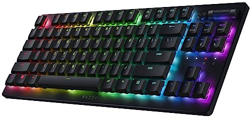 Razer DeathStalker V2 Pro TKL Wireless Gaming Keyboard: Low-Profile Optical Switches - Linear Red - HyperSpeed Wireless & Bluetooth 5.0 - Up to 200 Hrs - Ultra-Durable Coated Keycaps - Chroma RGB