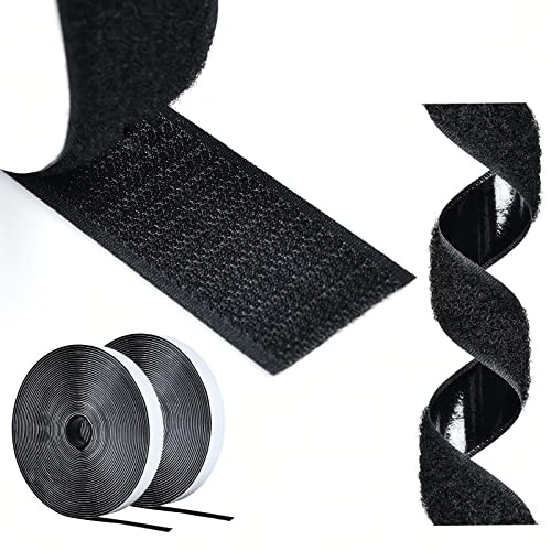 AiQInu Klettband Selbstklebend,10M Klettverschluss Extra Stark Doppelseitig Klebende,30mm Breit Selbstklebendes Klebepad Enthält Flauschband und Hakenband Kann für Haushalt,DIY und Handgefertigt