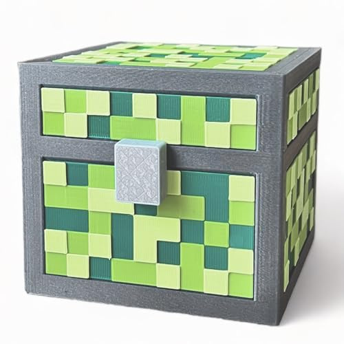 Tirelire pour Enfants Style Pixels Mine Grand Format Cadeau Anniversaire KAJAWIS (Vert, M)