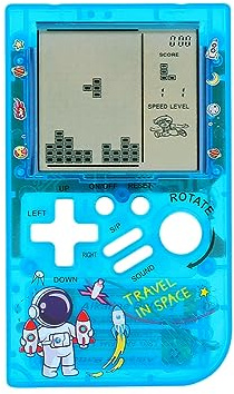 CZT Kreative transparente Ziegelmaschine Retro Spielkonsole Handheld Spielkonsole Interessantes Puzzle Spiele jederzeit überall Spielen Kindergeschenke Studentengeschenke Pocket Spielkonsole (Blue)